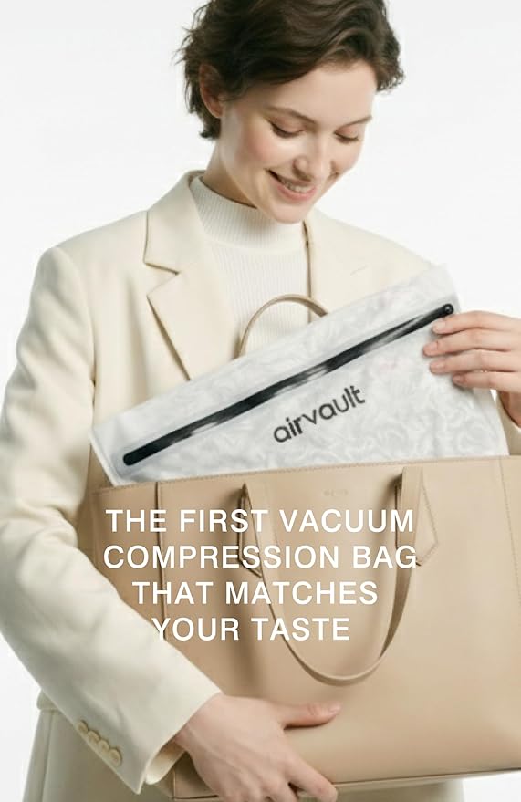 AirVault Premium Reusable Vacuum Seal Storage Bag for Carry On Suitcases & Backpack, Space Saver Airline Travel Vacpack, Pump Included (15L Flat, 3-Pack)