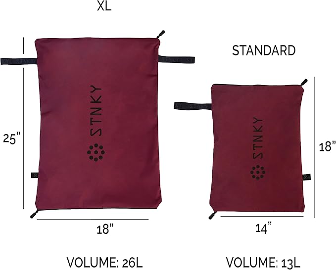 STNKY Bag Pro - Laundry Bags With Zips, Handles and Internal Mesh Bag for Travel, Yoga, Healthcare, Gym Kit, Laundry (XL, Burgundy)