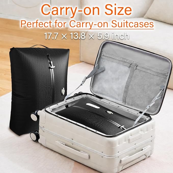 Travel Vacuum Bags with Pump–Electric Wireless Air Pump, Carry-on Size Vacuum bags for Travel, Double Layer for Luggage with IP67 Waterproof (2PC+Pump)