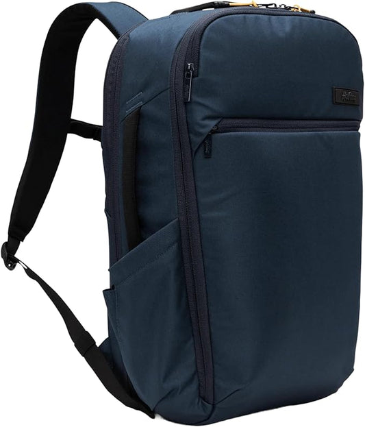 Halfday Roamer All-in-One Travel Backpack: 15” Laptop Compartment, Built-In Shoe/Laundry Pouch (Magnetic Sternum Strap, Padded Shoulder Support), Weekend & Business Trip Carry-on Bag, Marine