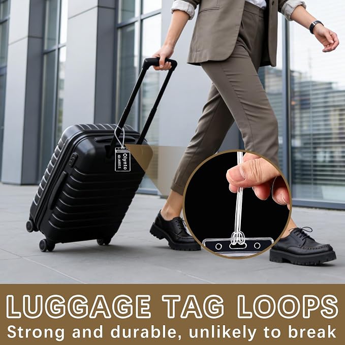 40 Pack Clear Plastic Luggage Tag Loops, Durable Worm Loops for Luggage Tags, ID Cards, Name Tags, Badge Holders, 6 Inch Bulk Luggage Tag Straps, Bag Tag Loops for Suitcase & Travel Bag Accessories - Image 7