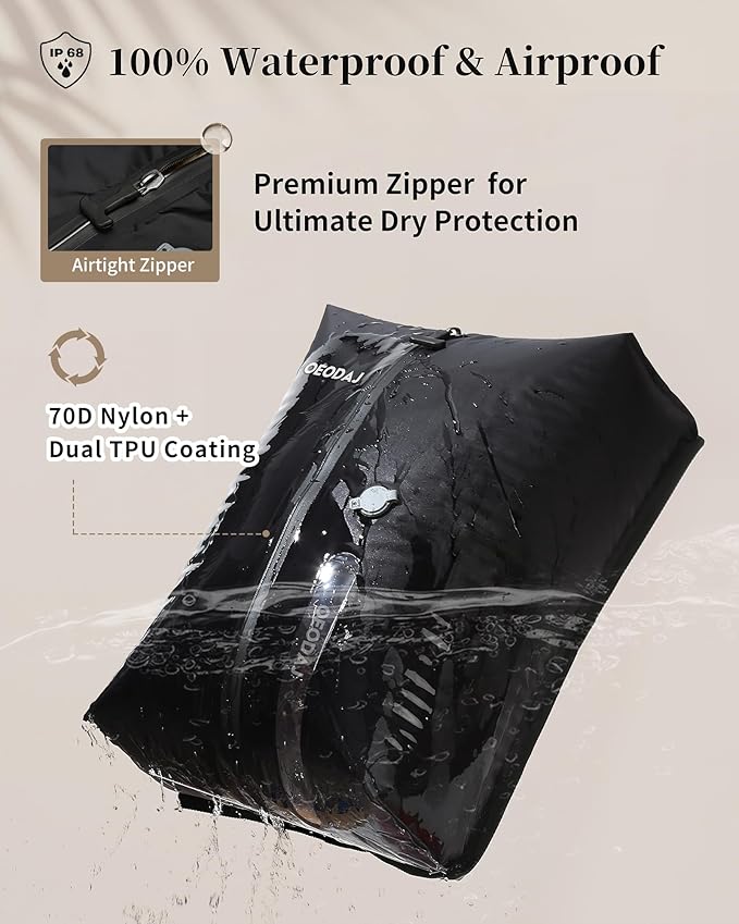 Travel Vacuum Bags with Wireless Pump, Reusable Waterproof Travel Pack Vacuum Kit, Compression Packing Cubes for Carry On Suitcase and Backpack, Seal Storage Bags for Clothing Luggage-2 Pack, 23L