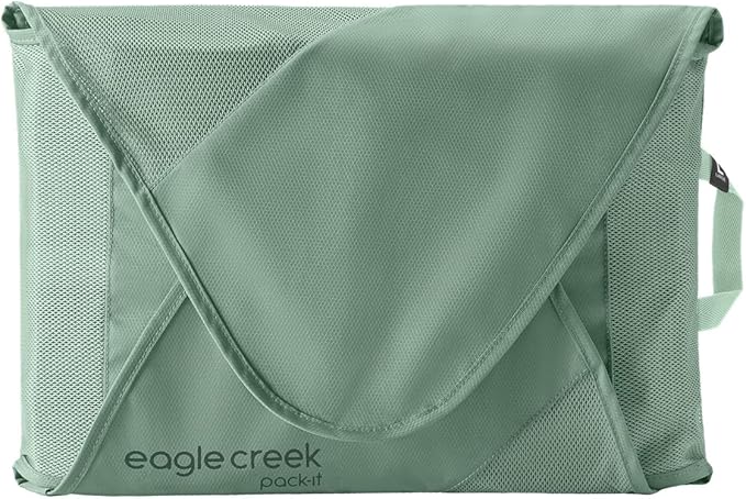 Eagle Creek Pack-It Reveal Garment Folder - Compression Wings - Maximize Luggage Space - Convenient Top Handle - Quick Drying Material - Large - Willow Green