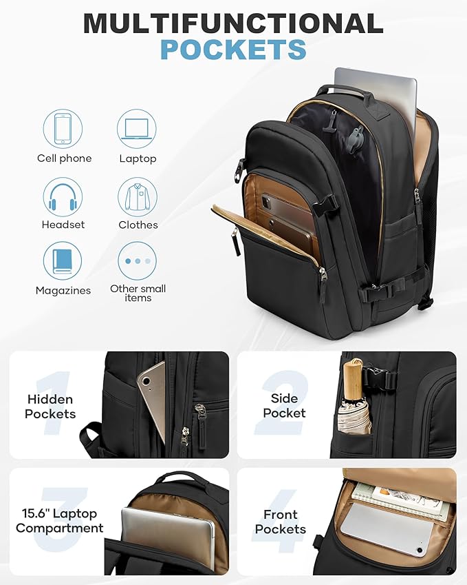 coofay Vacuum Backpack Travel with Pump Vacpack Backpack with Vacuum Seal Backpacks Traveling Backpacks Vacuum Compression Air Travel Bag Carry on Luggage