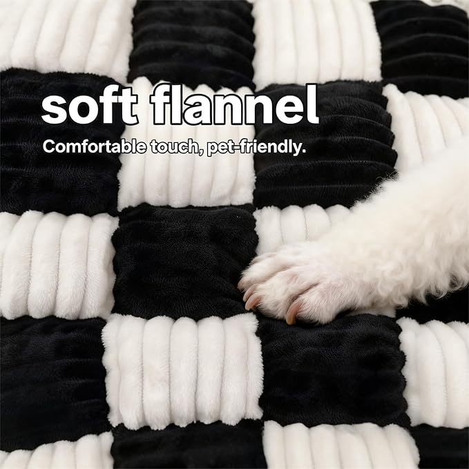 59"x27.6" Thickened Backseat Dog Bed Mat, Non-Slip Pet Car Seat Blanket with Laundry Bag, High-Resilience PP Cotton, Washable, for Backseat Extenders & Seat Covers, Black & White