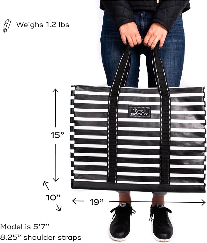 SCOUT Original Deano Tote - Durable Lightweight Open Top Beach, Pool & Lake Bag, Inside Zip Pocket, Folds Flat
