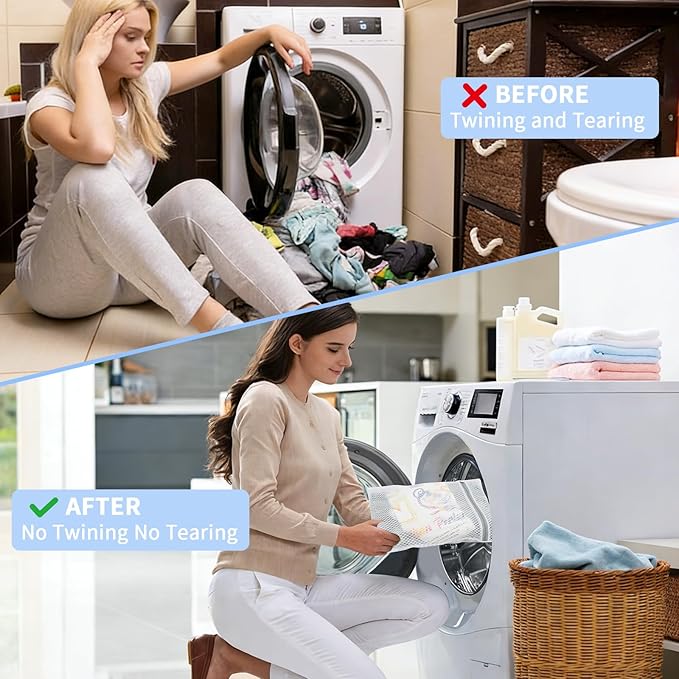 Laundry Bags Mesh Wash Bags for Delicates with Strong Zipper,Upgraded Honeycomb and Fine Mesh Design Delicate Laundry Bag for Clothes, Bras and Socks&Travel Organization (12X16IN, 12PCS)