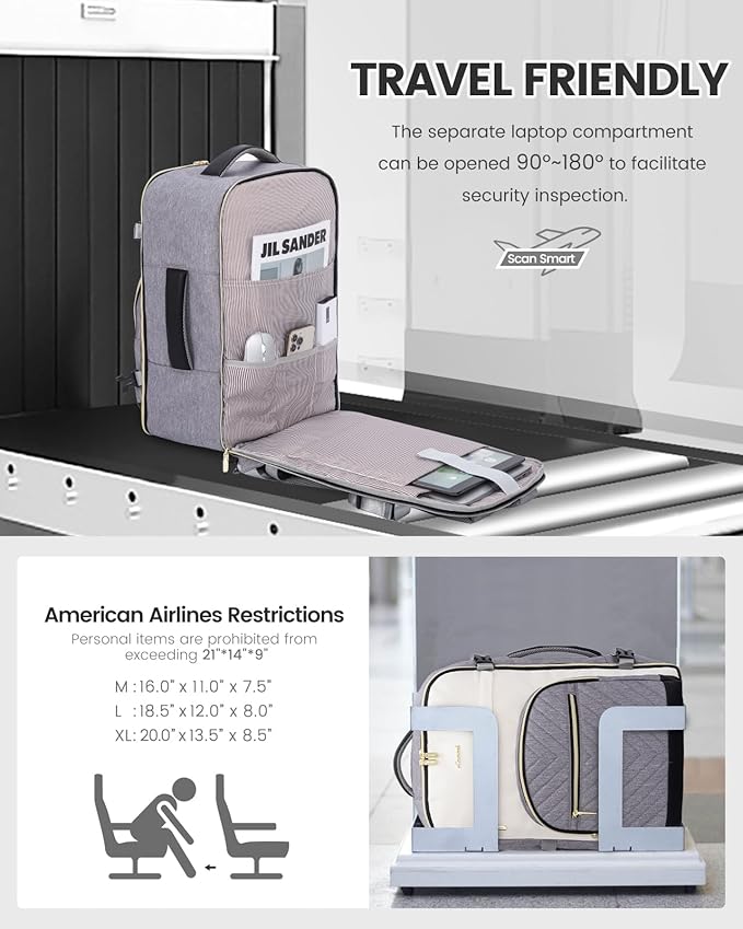 LOVEVOOK Travel Backpack for Women,40L Carry On Backpack for Airplanes,17.3 Inch Laptop Personal Item Travel Bag