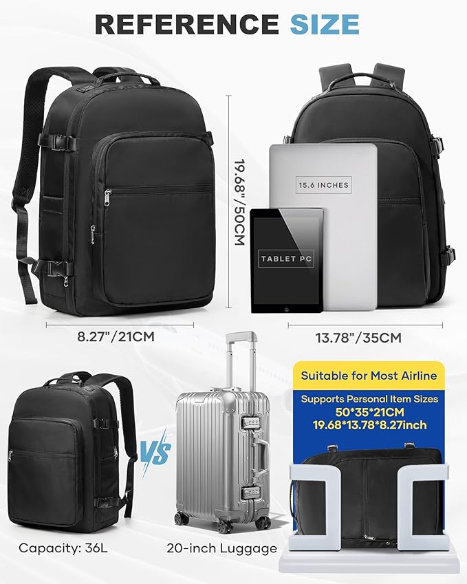 coofay Vacuum Backpack Travel with Pump Vacpack Backpack with Vacuum Seal Backpacks Traveling Backpacks Vacuum Compression Air Travel Bag Carry on Luggage