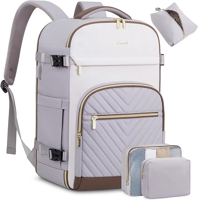 LOVEVOOK Travel Backpack for Women,50L Carry On Backpack for Airplanes,18 Inch Laptop Personal Item Travel Bag,TSA Approved Carry On Luggage,Waterproof Weekender Business Hiking Bag