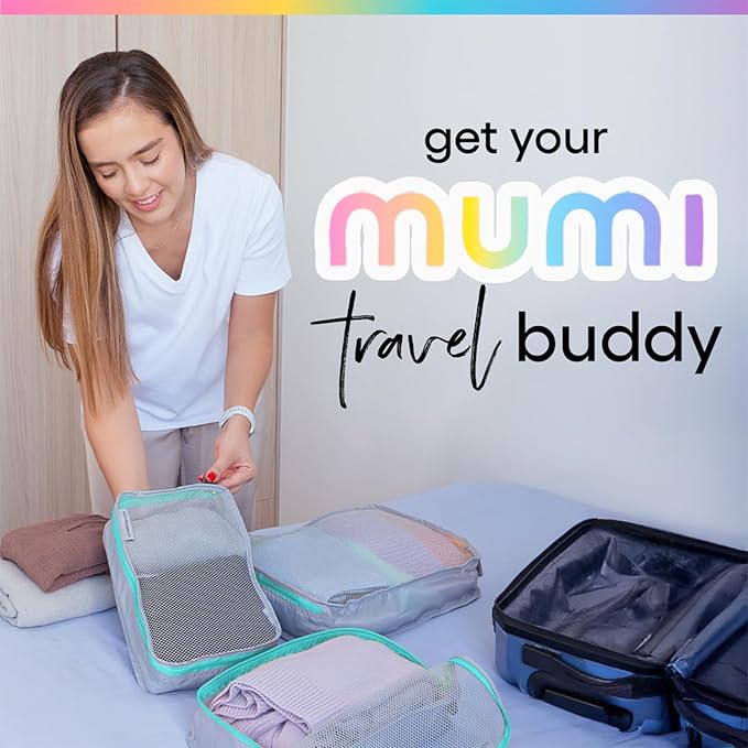 MUMI Packing Cubes – 5-Piece Compression Packing Cubes for Travel, Luggage Organizers for Suitcases, Carry-On Bags, Backpacks, and Duffel Bags – Space-Saving Travel Essentials - Purple