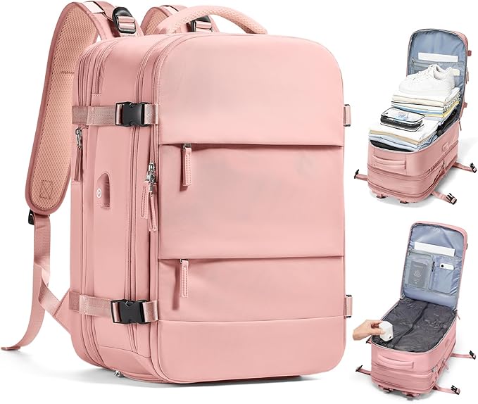 wepadre Vacuum Backpack Travel with Pump Travel Backpack with Vacuum System Expandable Vacpack Compression Backpacks for Travel Easy Vac Pack Carry on Luggage