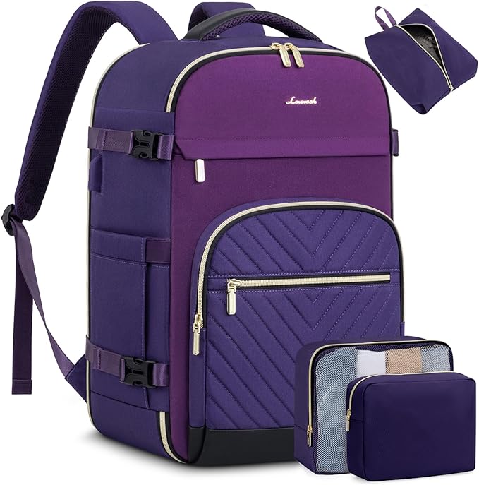 LOVEVOOK Travel Backpack for Women,40L Carry On Backpack for Airplanes,17.3 Inch Laptop Personal Item Travel Bag