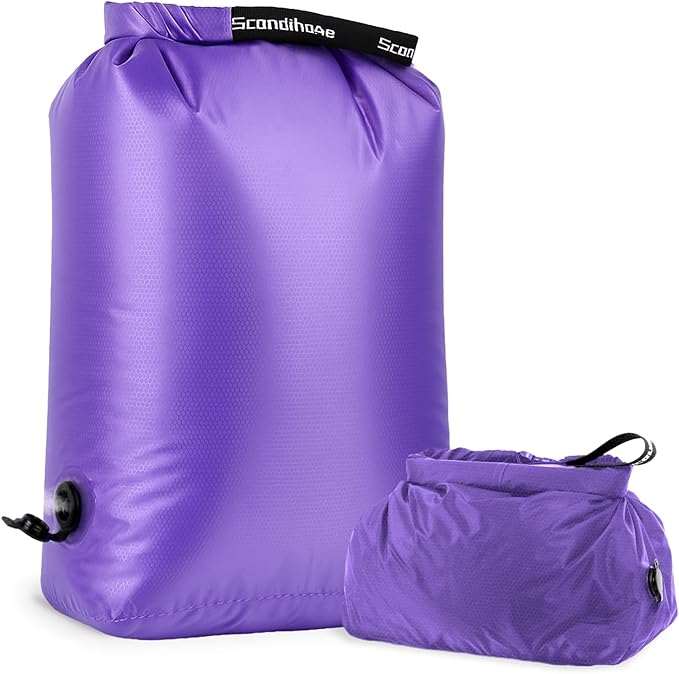 Travel Laundry Bag, Pump-free Vacuum Compression Dirty Clothes Bag, Medium Reusable Waterproof & Washable Laundry Bag, Wet and Dry Bag, Ideal for Suitcases, Laundromats (1 Pack) Purple