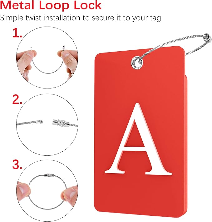 Gostwo 2 Pack Initial Luggage Tags for Suitcases Airplane Travel Essentials - Image 3