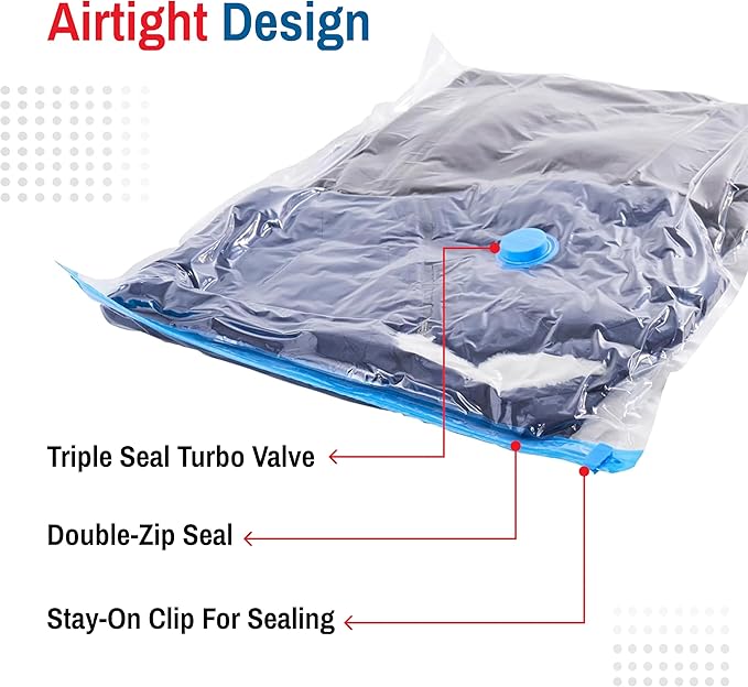 10-Pack Variety Vacuum Storage Bags for Comforters, Blankets & Clothes – Vacuum Sealed Compression Bags with Hand Pump – Space Saver Storage Bags for Bedding,Travel & Organization (2S, 2M, 3L & 3XL)