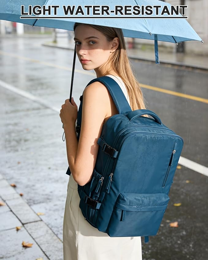 Vacuum Seal Backpack for Travel with Air Pump Compression Daypack Personal Item Carry on Flight Approved Vacpack Laptop Space Saver Bags Storage with Vacuum System Travel Bag Women Men PeacockBlue