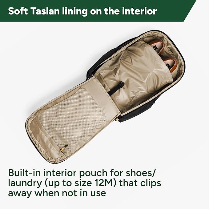 Halfday Roamer All-in-One Travel Backpack: 15” Laptop Compartment, Built-In Shoe/Laundry Pouch (Magnetic Sternum Strap, Padded Shoulder Support), Weekend & Business Trip Carry-on Bag, Olive