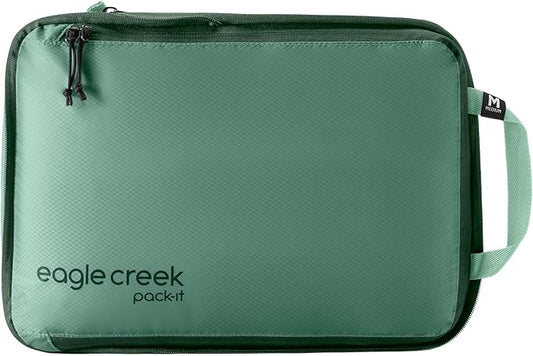 Eagle Creek Pack-It Isolate Compression Cube - Compact Packing Cube for Travel Accessories - Water-Resistant - Durable Zipper - Lightweight - Medium - Willow Green