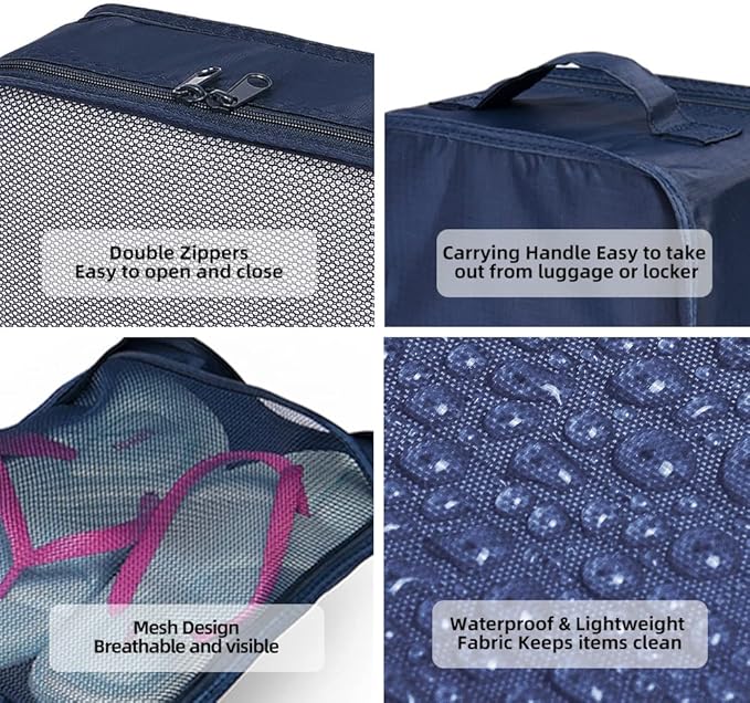 JJ POWER Travel Packing Cubes, Luggage Organizers with Shoe Bag