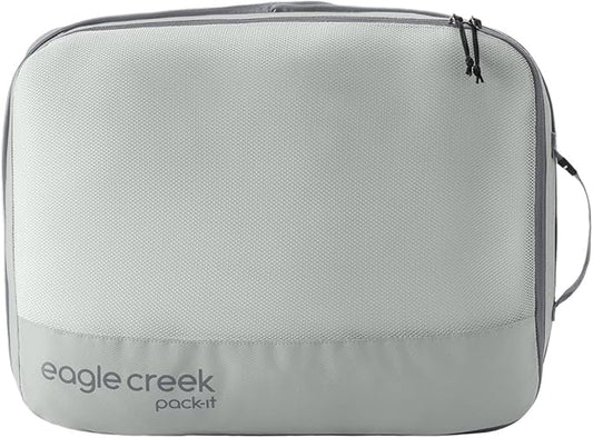 Eagle Creek Pack-It Reveal Expansion Cube - Adjustable Storage Expansion Cube for Travel - Durable Compression Zipper - Water-Resistant - Sustainable - Large - Storm Grey