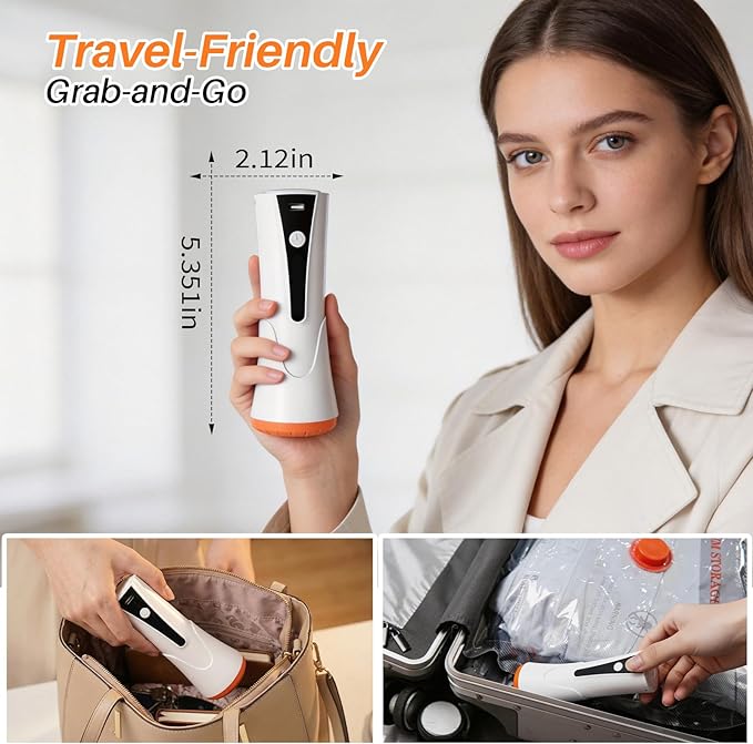 Vacuum Seal Bags for Clothing Travel, Rechargeable Wireless Pump, Portable Space Saver Bags for Clothing Travel in 3 Combo sizes, Compression Packing for Luggage, Seasonal Storage 9 Combo Set