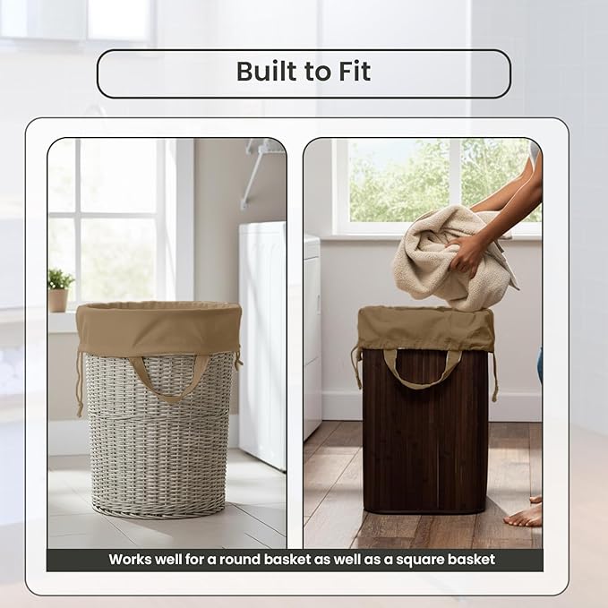 LFH Home Cotton Canvas Large Laundry Bag with Handle, Heavy Duty Drawstring Closure Washable Laundry Bags, School Travel, Home, Hotel, College Dorm, Organizer Sack, Toys 20x30-Beige Thanks Giving