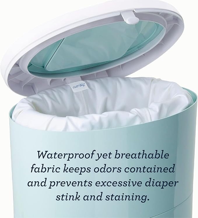 Esembly Pail Pouch, Hangable and Washable Waterproof Diaper Pail Liner and Reusable Laundry Bag, One Size, Sea Salt