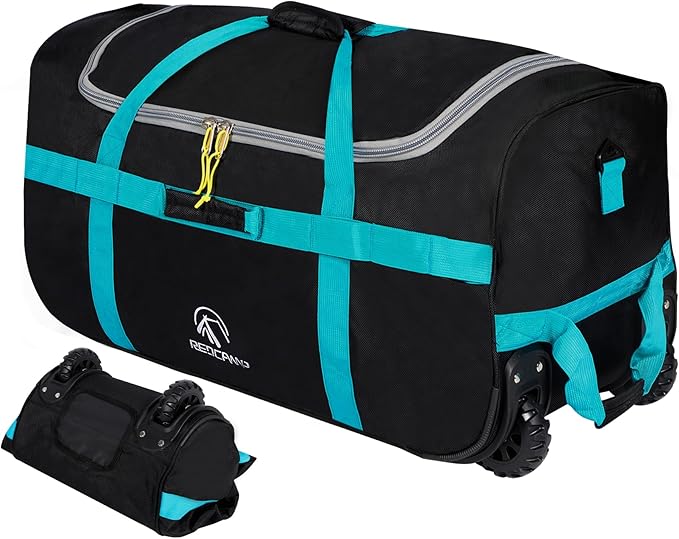 REDCAMP 85L/120L/140L Foldable Duffle Bag with Wheels, Large Travel Duffel Bag