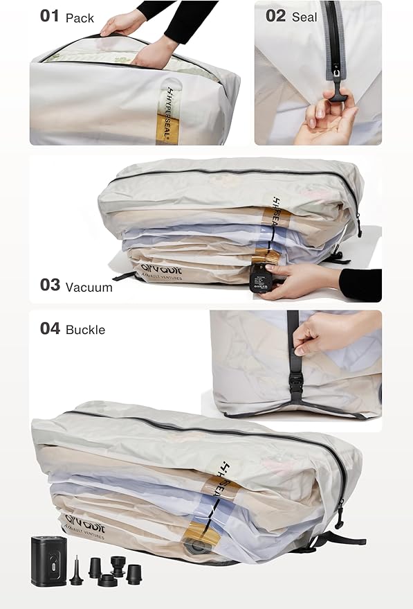 AirVault Premium Reusable Vacuum Seal Storage Bag for Carry On Suitcases & Backpack, Space Saver Airline Travel Vacpack, Pump Included (80L Tapered Duffle, 2-Pack)