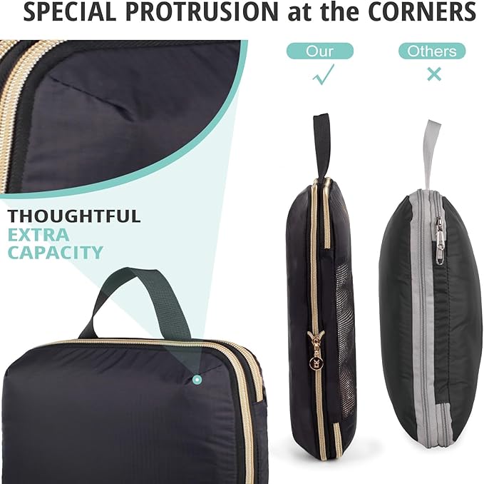 6/8 Sets Compression Packing Cubes for Travel, Bunnychill Portable Zipper Packing Cube for Cloting, Expandable Space Saver Storage Luggage Organizer Bags for Suitcases