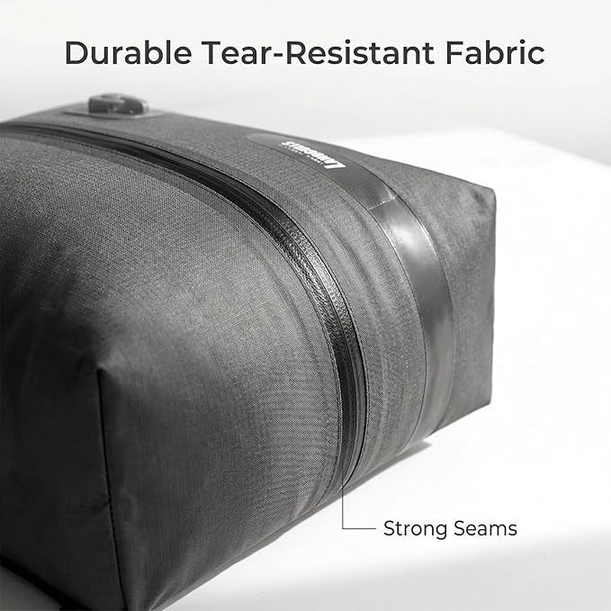 Vacuum Bags with Wireless Pump, Reusable Compression Space Saver for Travel, Visual Window, Sealed and Dust-Free, IP68 Waterproof Packing Cubes for Carry on Suitcases and Backpacks (Black 25L 1PC)