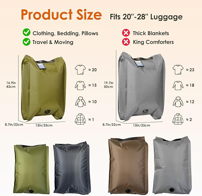 Heavy Duty Vacuum Storage Bags with Electric Pump & Hand Compression, 4 Pack Vacuum Seal Bags for Clothing, Bedding, Space Saver Bags Includes Smart QR Code for Inventory Tracking