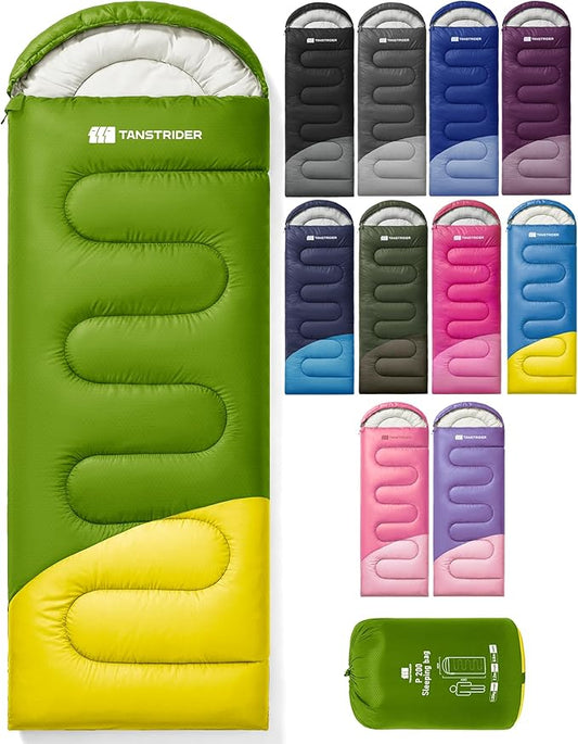 Sleeping Bag for Adults Warm Weather, Compact Lightweight Backpacking Sleeping Bag with Compression Sack, Camping Essentials Gear for Hiking Travel Climbing Outdoor & Indoor Use