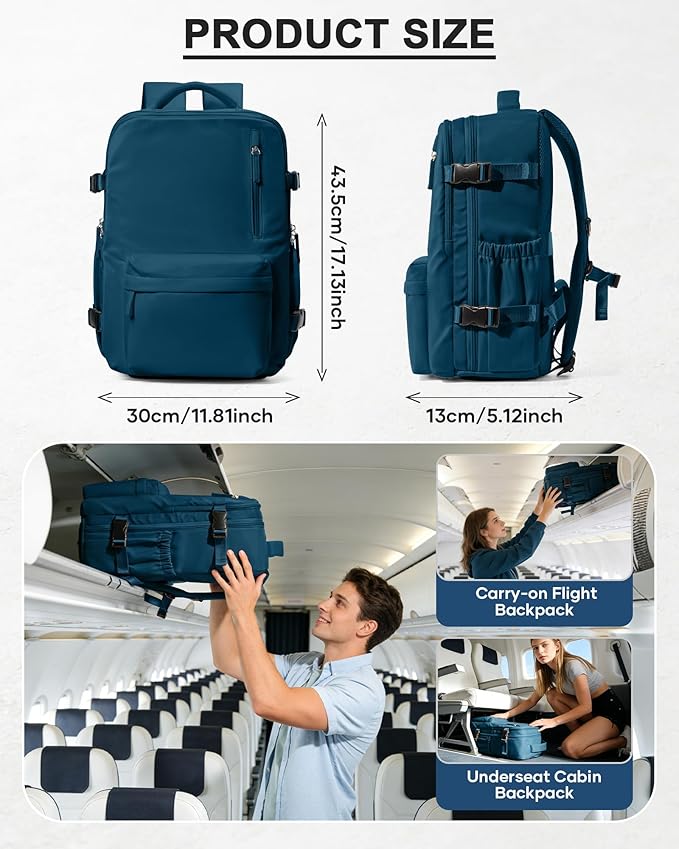 Vacuum Seal Backpack for Travel with Air Pump Compression Daypack Personal Item Carry on Flight Approved Vacpack Laptop Space Saver Bags Storage with Vacuum System Travel Bag Women Men PeacockBlue
