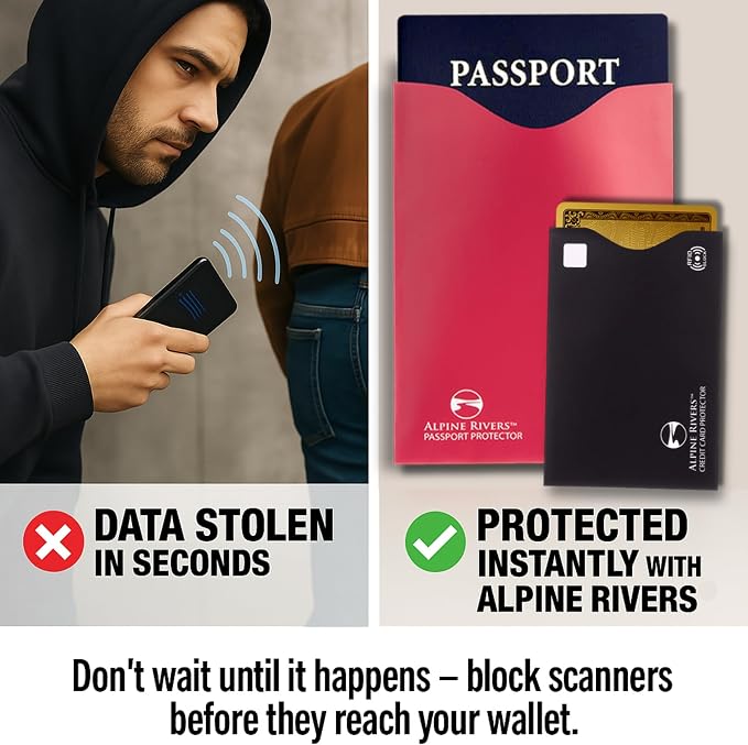 Alpine Rivers RFID Blocking Sleeves, Credit Card Protector, Passport Sleeve - Image 2