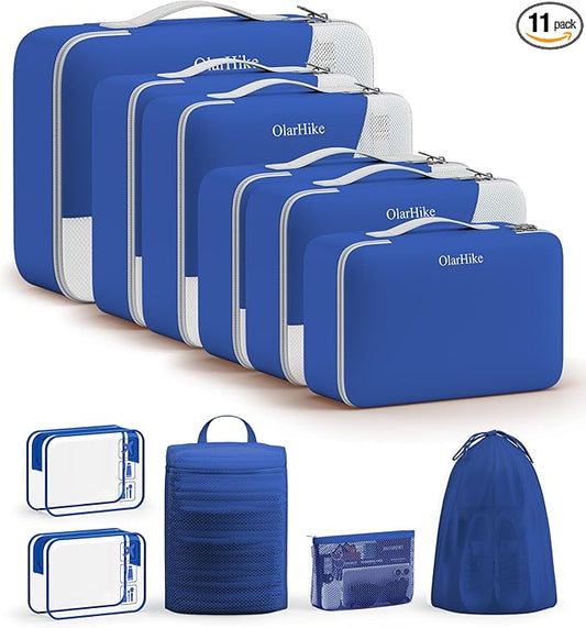 11 Set Packing Cubes for Travel, Gifts for Women Mom,Anti-Tearing Suitcase Organizer,OlarHike Vacation Essentials & Accessories for Cruise Ship