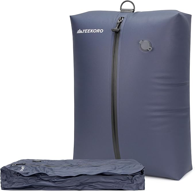 Vacuum Bag for Travel, Professional IPX8 Waterproof Reusable Vacuum Compression Bags for Travel Suitcases, Durable Space Saver Bag(1 Navy Blue,No Pump)
