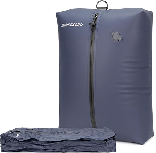 Vacuum Bag for Travel, Professional IPX8 Waterproof Reusable Vacuum Compression Bags for Travel Suitcases, Durable Space Saver Bag(1 Navy Blue,No Pump)