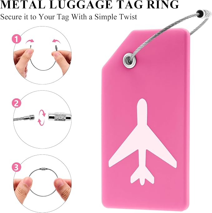 Gostwo 8 Pack Silicone Luggage Tags for Suitcases, Plane Travel Essentials - Image 2