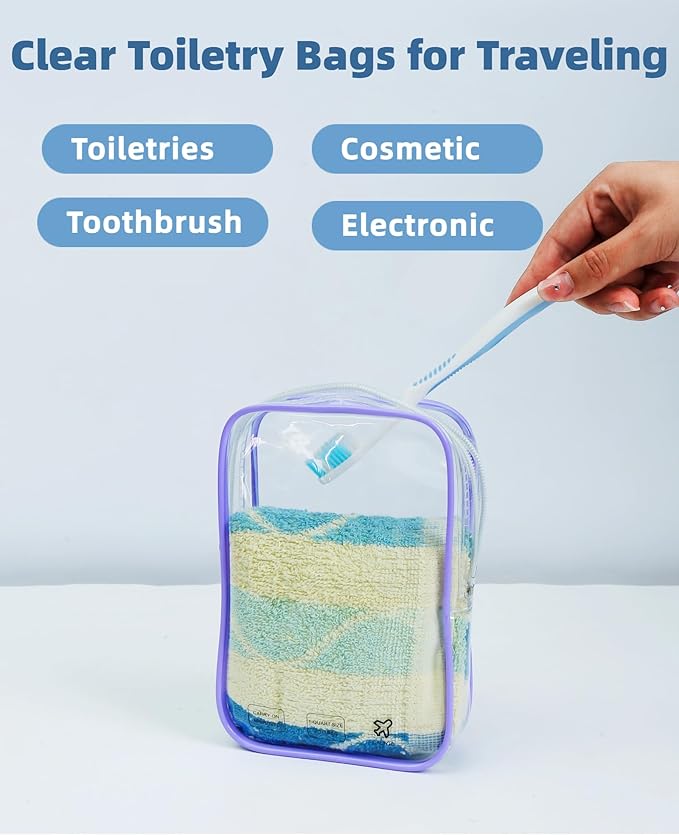 Packing Cubes 1 Quart Size Travel Bag TSA Approved Toiletry Bag Clear Small Purse Pouch International Long Flight Must Haves for Toiletries Makeup Liquids Airplane Europe Vacation Essentials