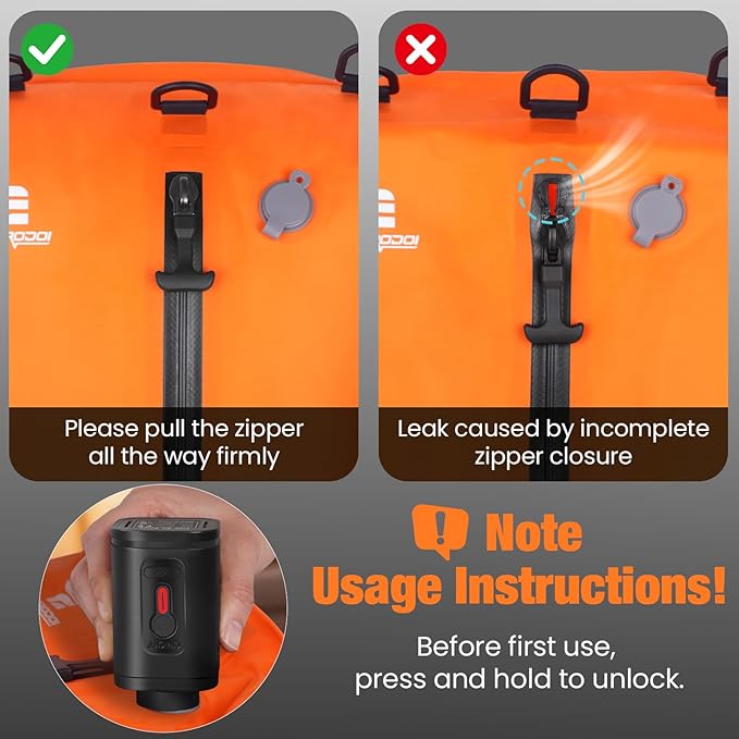 3 Pack Vacuum Bags for Travel with Pump, 3-Size Set Reusable Vacuum Compression Bags for Luggage, Space Saver IP67 Waterproof Vacuum Packing Cubes for Suitcase&Backpack, Orange