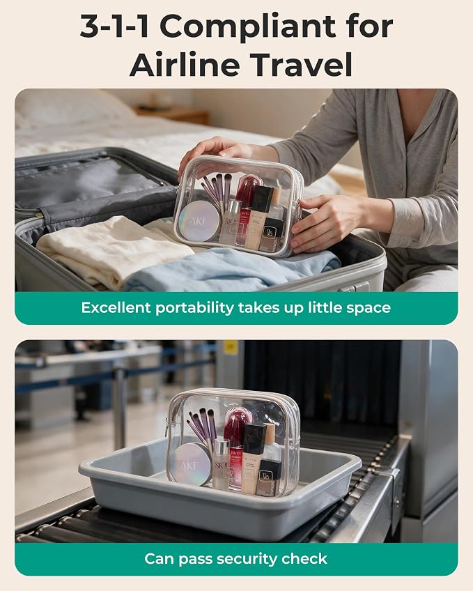 BAGSMART Toiletry Bag Hanging Travel Makeup Organizer with TSA Approved Transparent Cosmetic Bag Makeup Bag for Full Sized Toiletries(Coffee Brown) - Image 5