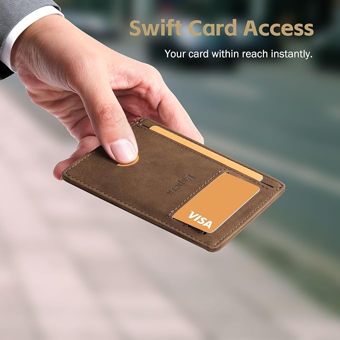 Espera Slim Minimalist Front Pocket Wallet for Men, RFID Blocking Credit Card Holder, Thin Travel ID Card Case, Gifts for Men - Image 5