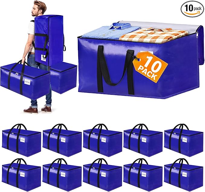 FabSpace Moving Bags with Backpack Straps & Carry Handles (20 Gallons, Count, 10)