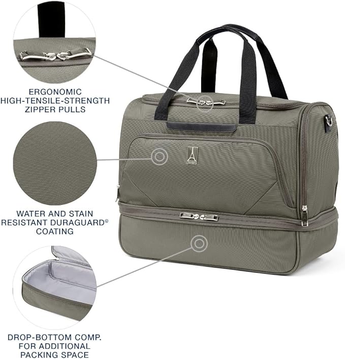 Travelpro Maxlite 5 Carry on Weekender with Drop-Bottom Compartment, Lightweight Overnight Travel Duffel Bag
