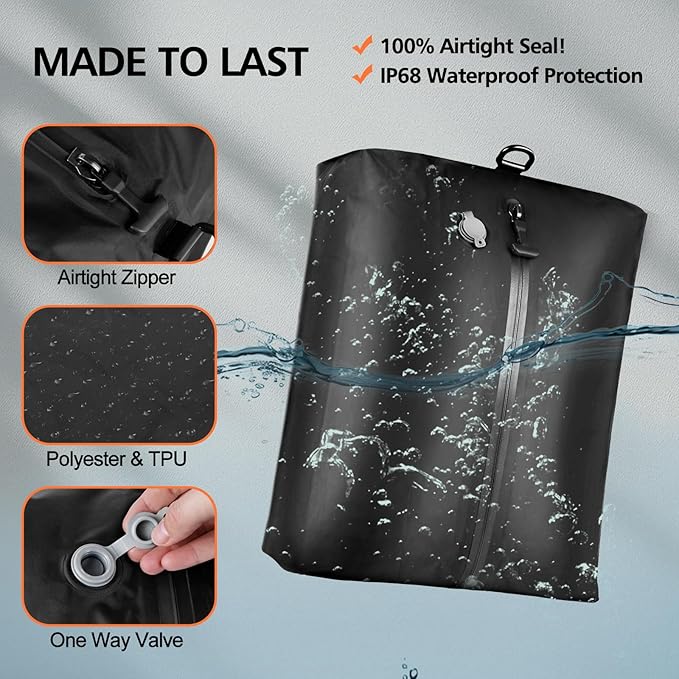 Vacuum Bags for Travel Luggage with Wireless Pump,29L Large Capacity,IP67 Waterproof,Reusable Vacuum Compression Travel Bags for Hiking & Camping,Suitcase,Home Storage(2Pack+Pump)