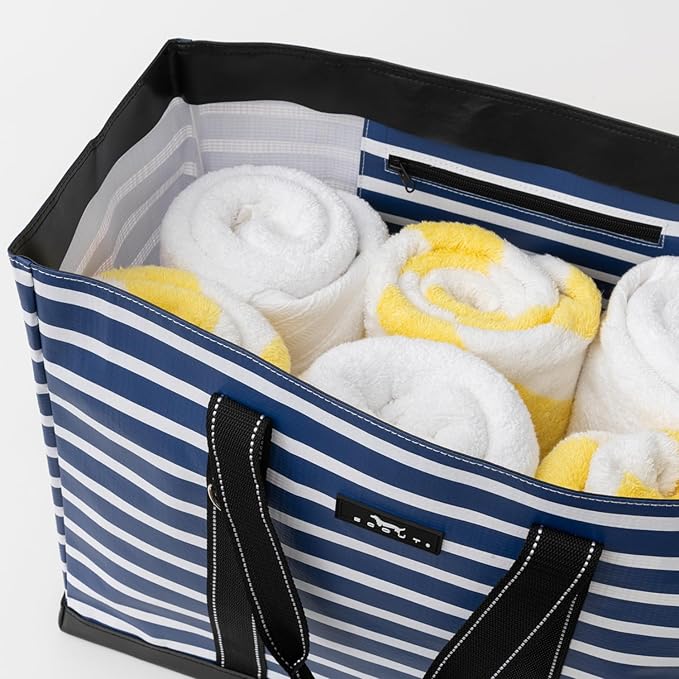 SCOUT Original Deano Tote - Durable Lightweight Open Top Beach, Pool & Lake Bag, Inside Zip Pocket, Folds Flat