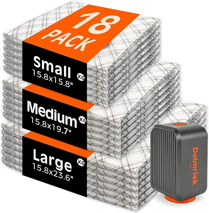 18pcs Vacuum Seal Bags for Clothing Travel, Cordless Pump, Carry-on Size Compression Packing Bags, 4000Pa Suction & 2000mAh Battery, Vacuum Storage Bags for Clothes, Luggage, Suitcase, Space Saver