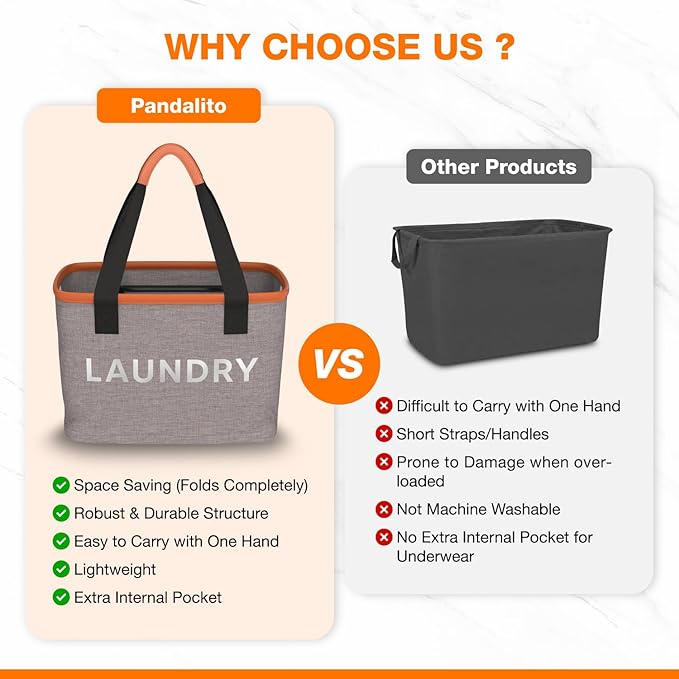 Small Laundry Basket Hamper & Mesh Bag – Collapsible Space-Saving with Handles – Portable Mini Clothes Bin for Kids, Nursery & Baby – Foldable for Dorm, RV, Travel & Apartment